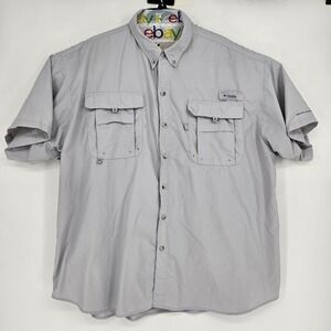 Columbia Shirt Mens 3X Bahama PFG Performance Fishing Gray Vented Button Down